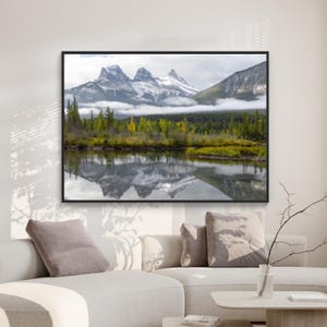 Three Sisters Mountain Digital Print, Download Canmore Landscape, Printable Photography Wall Art