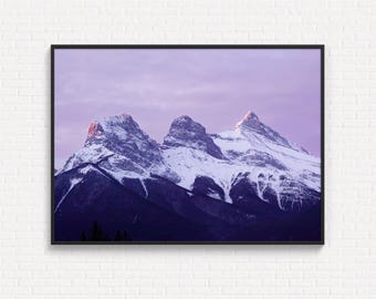 Three Sisters Digital Print, Download Canmore Landscape, Printable Photography Wall Art