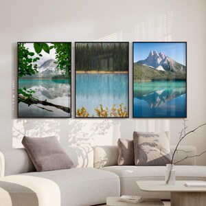 Emerald Lake Set of 3 Digital Prints / Landscape Printable Wall Art / Mountain Photography / Canada Nature Prints / Digital Download