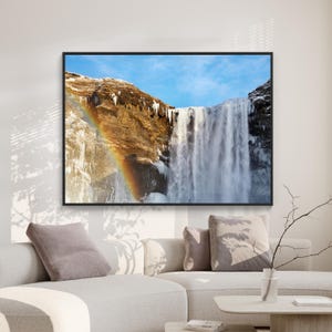Island Wasserfall Digitaldruck, Download Island Landschaft Fotografie, Island Druckbare Kunst