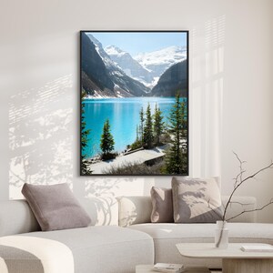 Lake Louise Digital Print, Canadian Landscape Photography Download, Printable Mountain Wall Art
