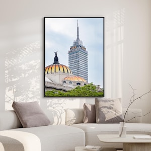Impresión digital de la Ciudad de México, Torre Latinoamericana, Bellas Artes, CDMX, Fotografía de viaje, Arquitectura mexicana, Arte mural mexicano imprimible