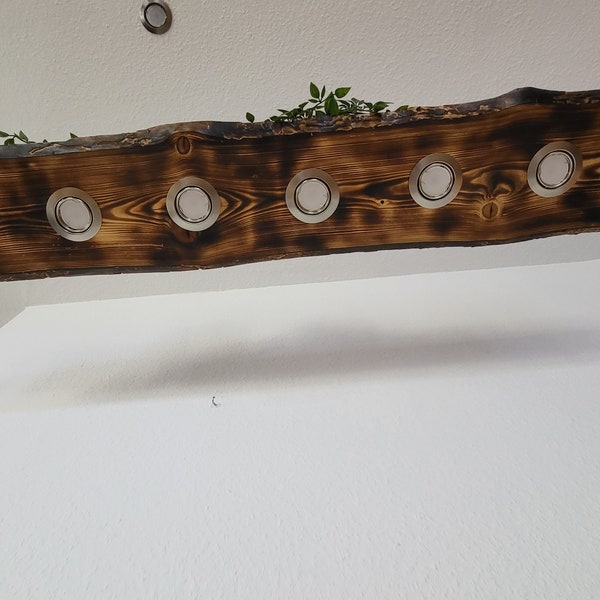 Handgefertigte Hängelampe; Holzlampe; Deckenlampe; Pendellampe Holz; LED GU10 Fassung 4 Watt