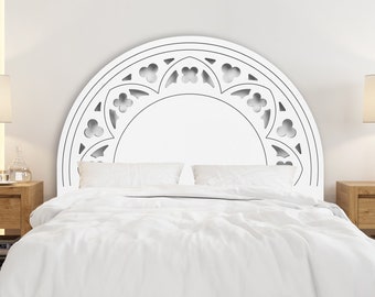 Rosette bed headboard 90/150cm, artistic color led light headboard, wooden design headboard, custom headboard, handmade headboard