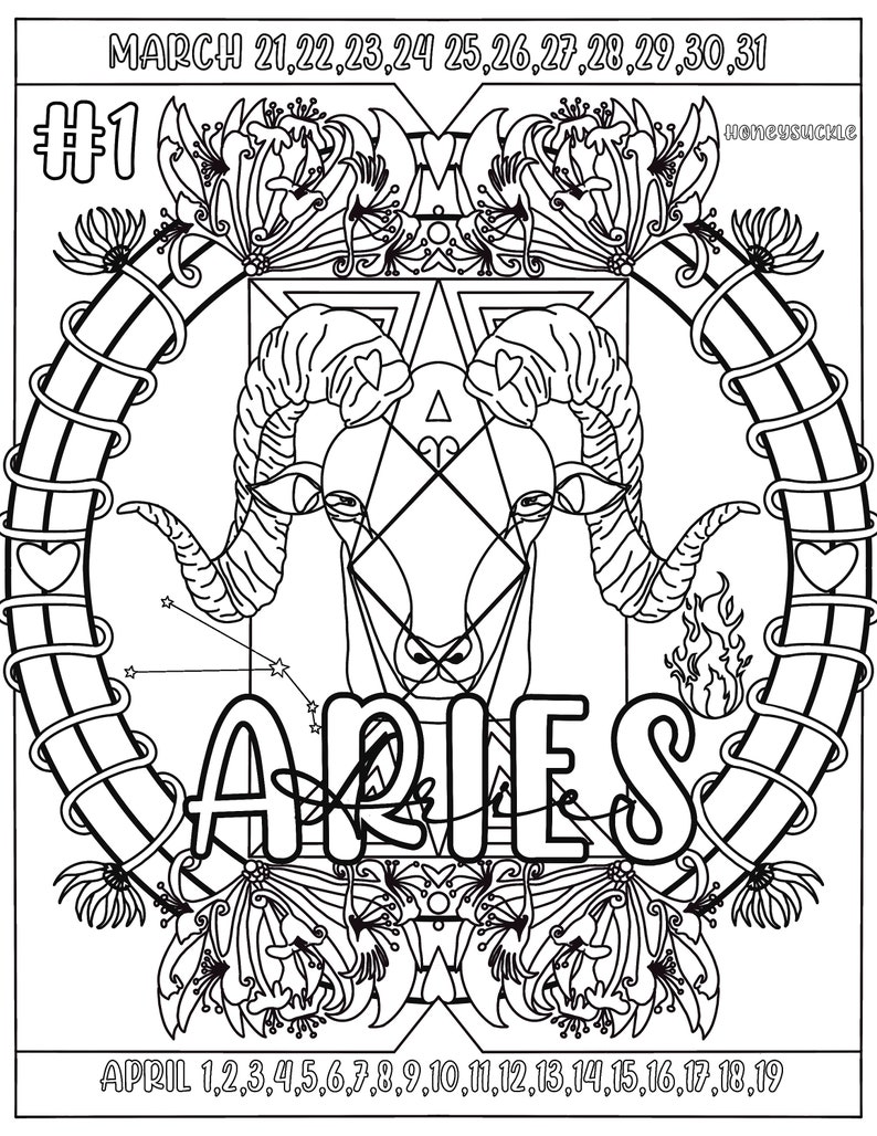 Digital Zodiac Aries Coloring Page - Il 794xN.3999732338 Siro 