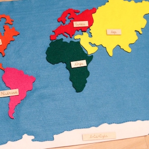 Montessori Filz Weltkarte Kontinente