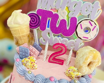 Two Sweet Glitter Cake Topper | 2nd Birthday Cake Topper | Two Sweet Birthday Theme | Two Sweet Party
