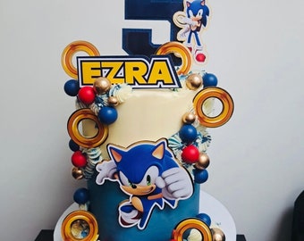 Blue Hedgehog Cake Topper Set