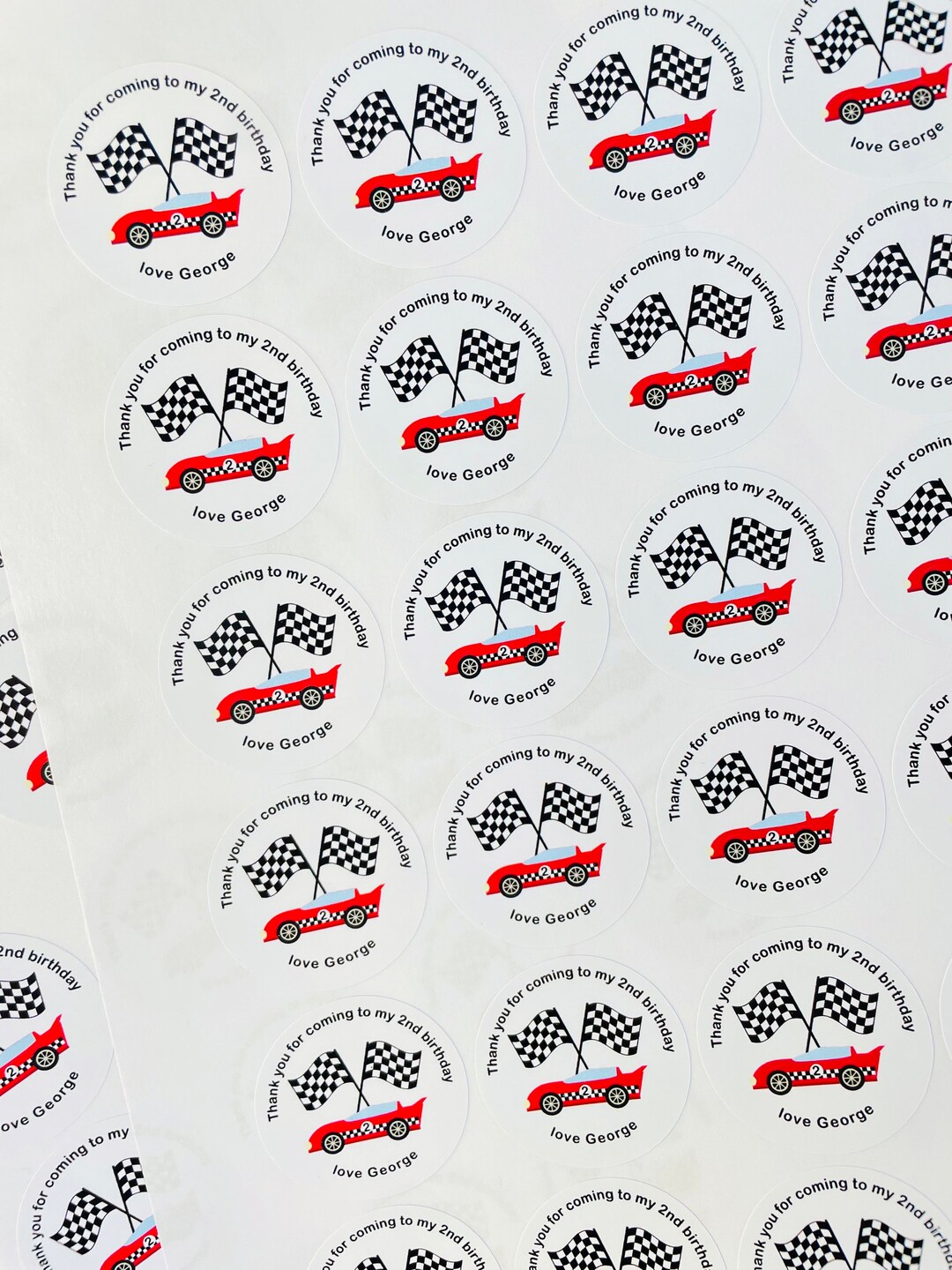 Car Racing Theme Party Sweet Cone Stickers | Fast One Stickers | Two ...