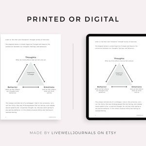 Challenging Automatic Negative Thoughts, 22 Page CBT Journal Printable, Mental Health Workbook, Self Help Tool, Instant Download PDF image 7