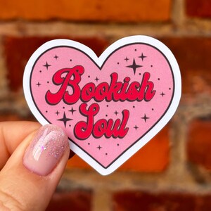 Autocollant autocollant Bookish Soul Heart Love Pink Red Book Love Books Kindle Ordinateur portable Scrapbook Bullet Journal Bujo bookish booktok bookstagram