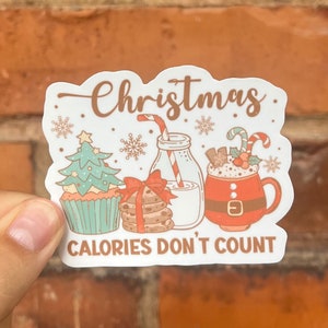 Aufkleber Sticker Christmas Calories don't count Weihnachtsessen Plätzchen Kakao Kuchen mood happy vibes Kindle Bullet Journal Bujo Planner