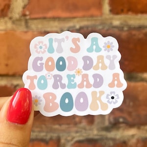 Adesivo impermeabile è un buon giorno per leggere un libro topo di biblioteca libro amore fiori pastello bottiglia d'acqua libresco laptop scrapbook bullet journal
