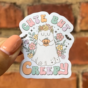 Sticker sticker schattig maar griezelig spook bloem krans pompoen herfst Halloween bloemen vleermuis Jack O'Lantern plakboek bullet journal Kindle
