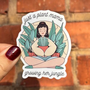 Sticker sticker gewoon een plant mama die haar jungle planten kweekt love plant mom plant vriend kamerplant laptop plakboek bujo kindle