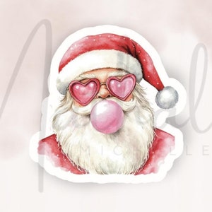Sticker Kerstman cool hart Kerstcadeaus Kerstmuts schattig kauwgom bubble plakboek bullet journal bujo planner