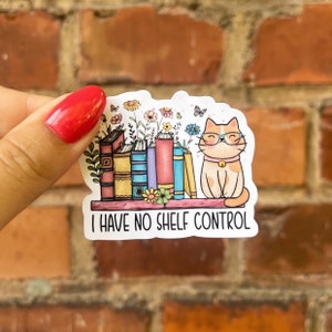 Adesivo impermeabile non ho controllo sullo scaffale fiori di gatto topo di biblioteca scaffale libro amore lettura bottiglia d'acqua laptop scrapbook bullet journal