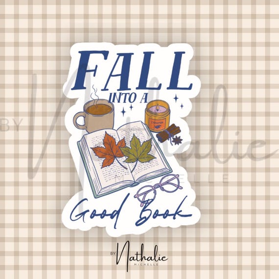 Cozy Fall Reading Sticker | Bookish Sticker | Autumn Book Lover Sticker | Book Coffee Candle Sticker | Reading Aesthetic | Kindle Sticker