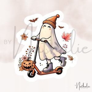 Sticker Sticker Herfst Herfst Tijd Gezellig Seizoen Hallo Herfst Herfst Ghost Boo Pompoen Leuke Scooter Waterfles Laptop Scrapbook Bullet Journal