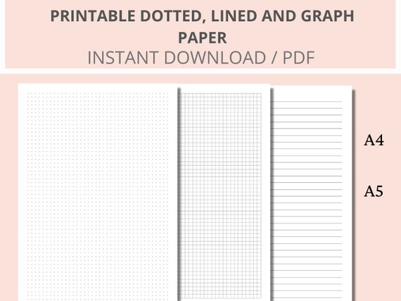 dotted lined and graph paper printable pages for note