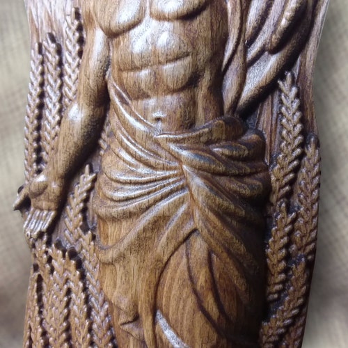 Freyr Statue Norse Gods Wood Carving Altar Heathen Asatru Viking God