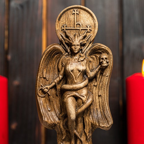 Lilith Statue Ishtar Inanna Wood Carved Astaroth Statue Pagan Paganism