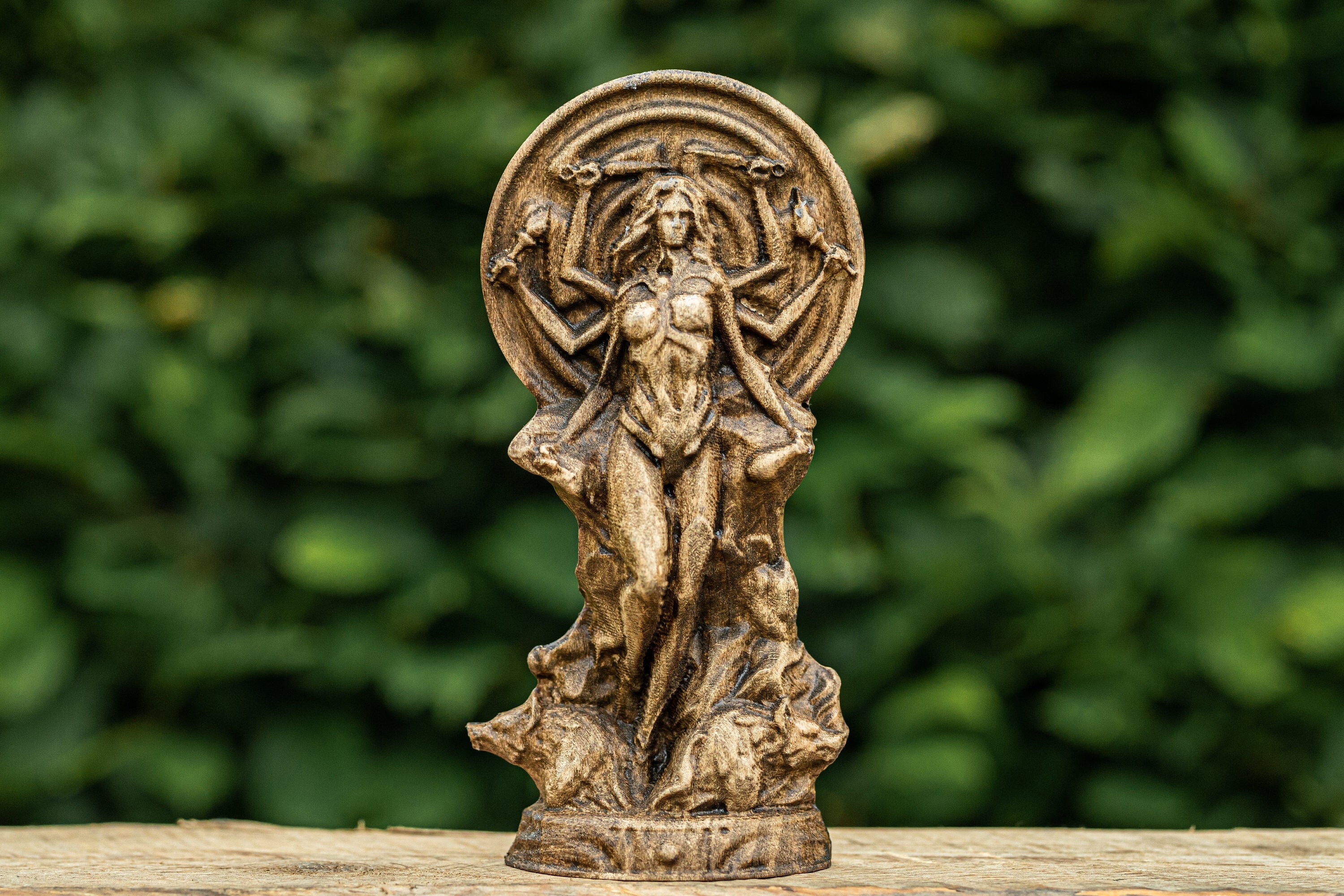 Wooden Hecate Statue Greek Goddess for Pagan Home Altar Kit Etsy