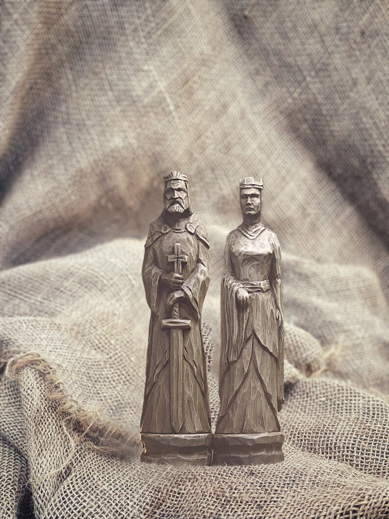 Medieval King and Queen Statue Medieval Decor Medieval Statue Kings