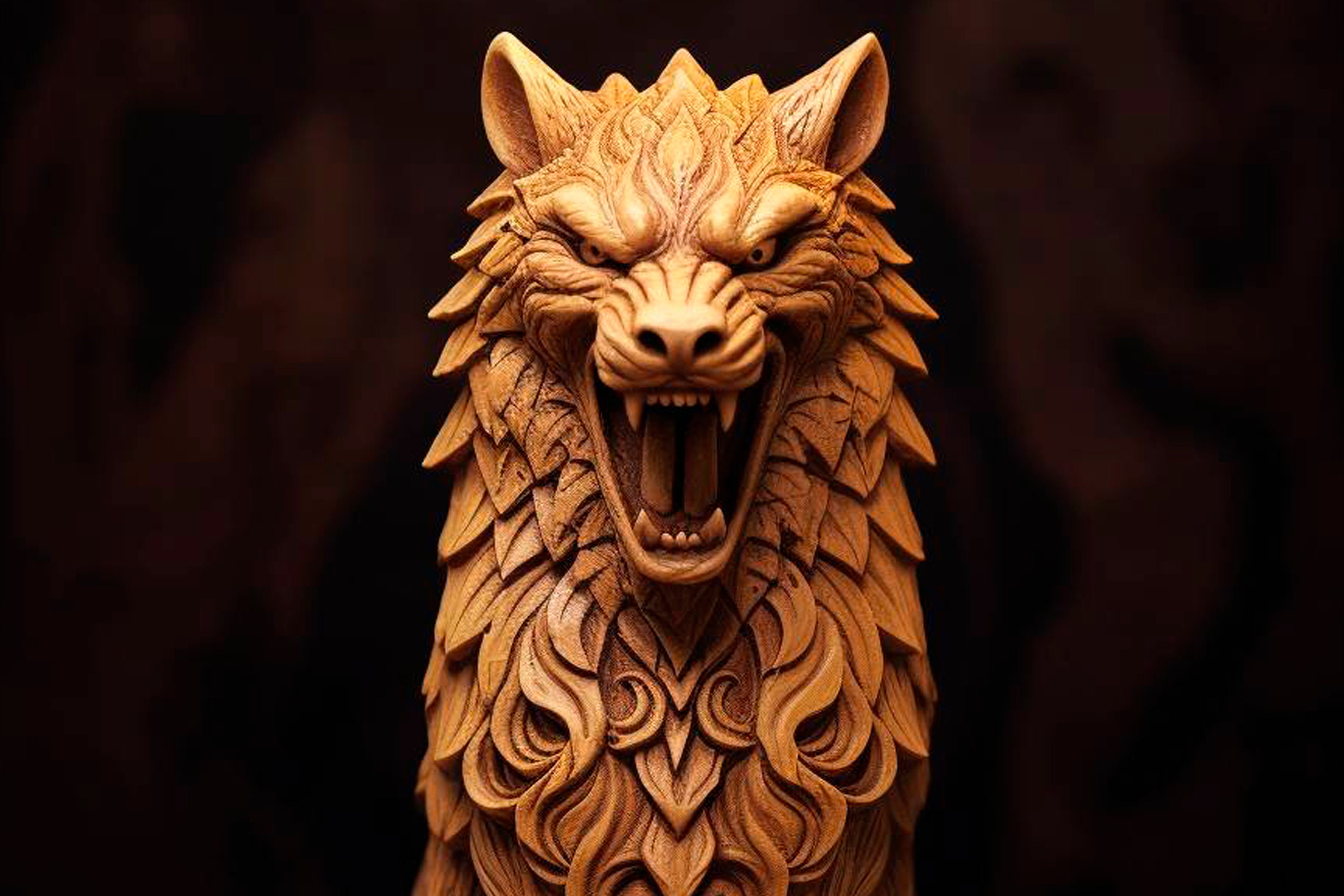 Fenrir Statue Fenrir Norse Wolf Statue Fenrir God Viking - Etsy France