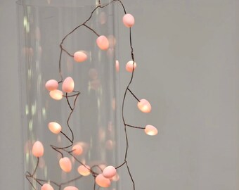 Decorative Peach Teardrop Fairy Lights.