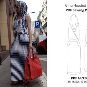 Hooded Dress PDF Sewing Pattern/ Instant Download