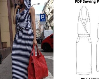 Hooded Dress PDF Sewing Pattern/ Instant Download