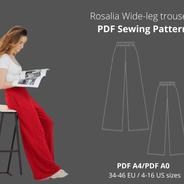 Wide leg trousers Pattern/Instant Download