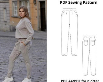 Naaipatroon dames elastische broek/Directe download