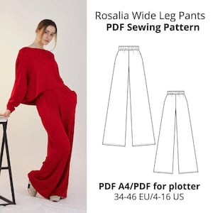 Wide Leg Pants PDF Sewing Pattern/Instant Download