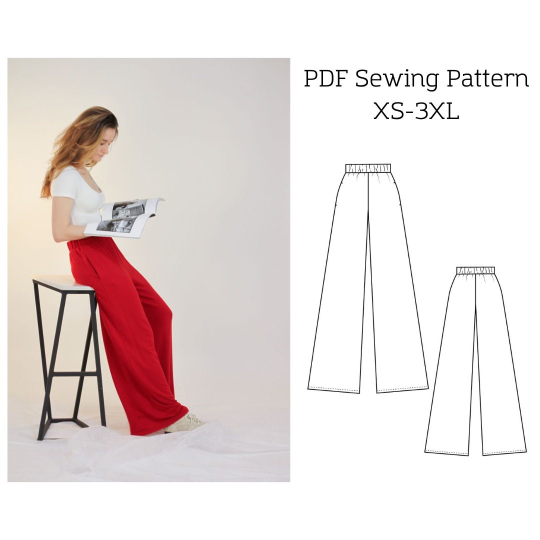 Wide Leg Trousers PDF Pattern - Etsy