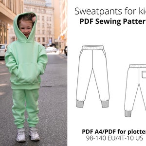 Sweatpants for kids PDF Sewing Pattern/ Instant Download