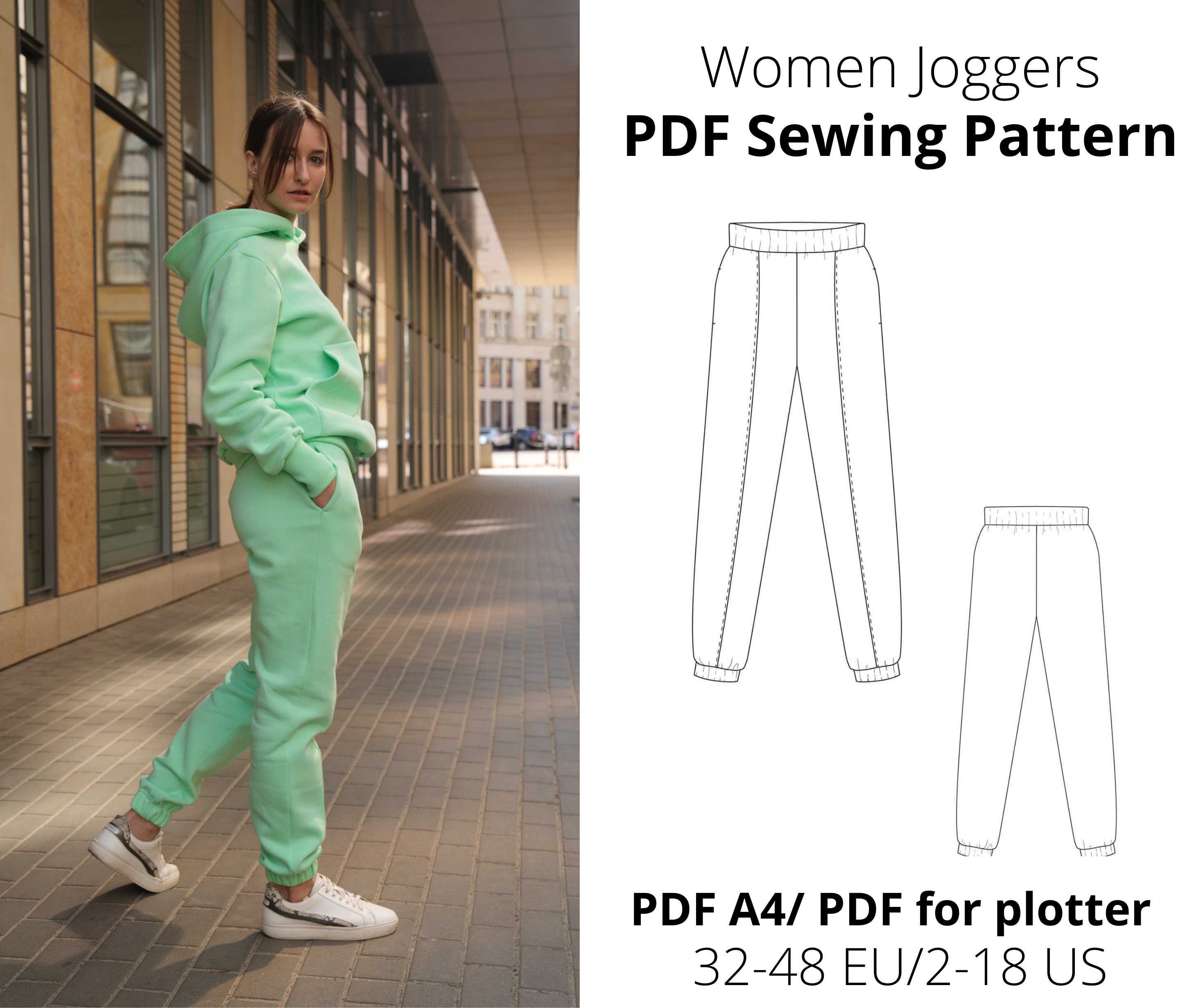 Joggers Pants for Women PDF Sewing Pattern instant Download Etsy