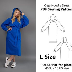 Sporty Hoodie Dress Sewing Pattern/ Instant PDF Download / PDF A4-PDF A0 format