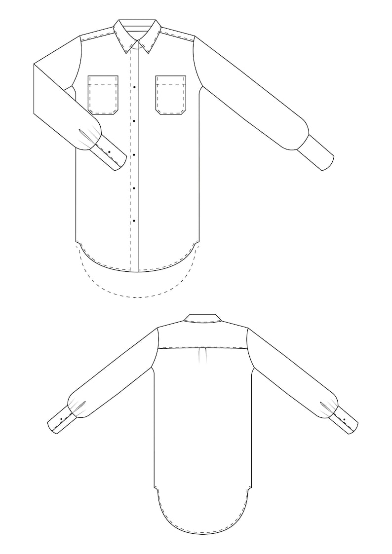 Linen Shirt Dress PDF Sewing Pattern/ Instant Download Etsy