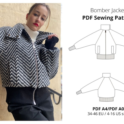 Bomber Jacket Sewing Pattern / Instant Download - Etsy