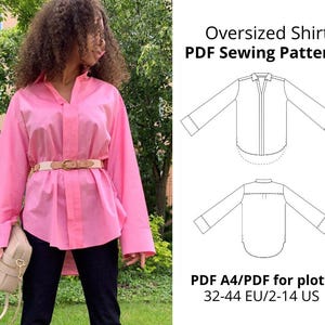 Oversized Shirt Sewing Pattern / Instant PDF Download