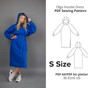 Sporty Hoodie Dress Sewing Pattern/Instant PDF Download / PDF A4-PDF A0 format