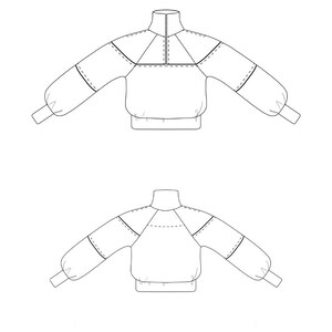 Sweatshirt PDF Sewing Pattern/ Stand-up Collar/ Zipped Neckline - Etsy