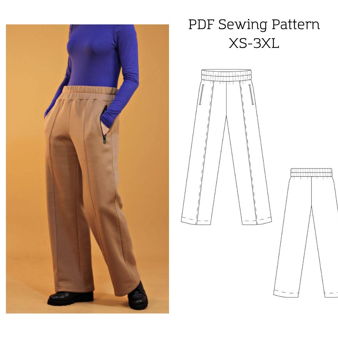 Pants Sewing Pattern for Ladies/straight Leg Pattern - Etsy