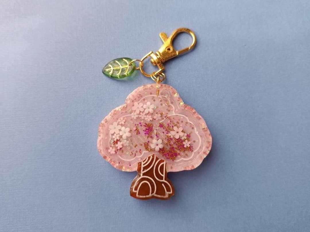 Blossom Tree Charm Cherry Tree Keychain Etsy