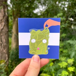 Adesivo (8x8cm) - El Salvador Mango Twist / Design latinoamericano / Foodie (disegno digitale originale)