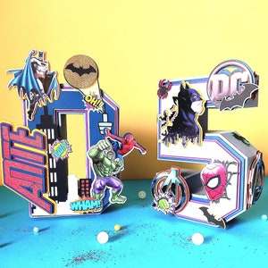 LETTERE  E NUMERI 3D  SUPEREROI, Custom 3D letter,  3D letter, Numbers and letters 3D, Letters bedroom decor, Letters birthday party