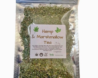 10g - 30g Organic Hemp & Marshmallow Leaf Blend | Stress Anxiety Insomnia Relief