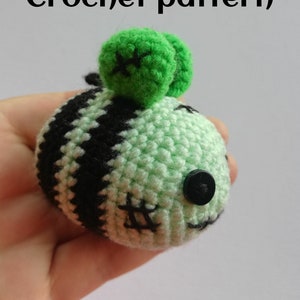 Crochet bee pattern, crochet zombie bee, crochet zombee pattern, amigurumi bee pattern, crochet patterns pdf